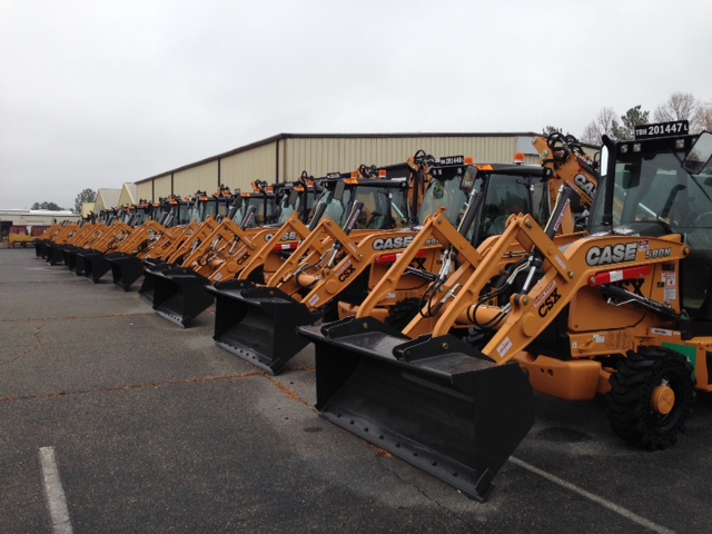 Backhoe loaders with McLaren Nu-Air DT solid cushion tires Backhoe loaders with McLaren Nu-Air DT solid cushion tires