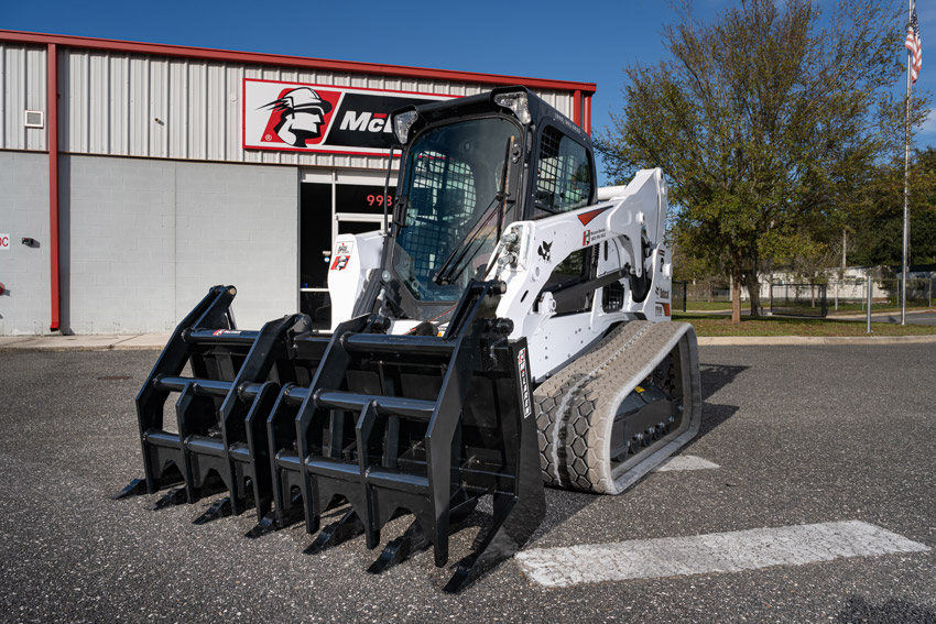 skid steer grapple bucket attachment